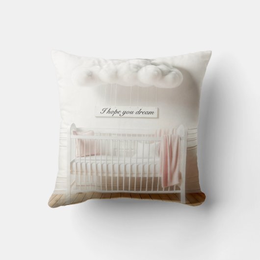 Coussin Bébé avec nuages et signe (Verso)