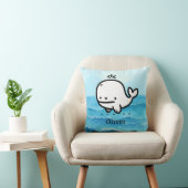 Coussin Bébé baleine adorable - Ligne d'art de créature ma (Chaise)