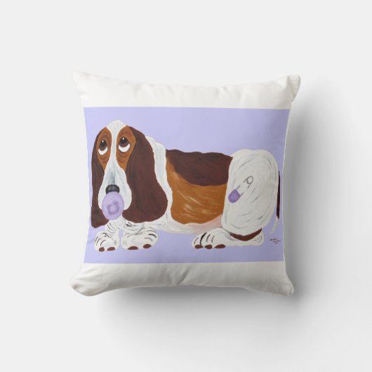 Coussin Bébé Basset Hound (Recto)