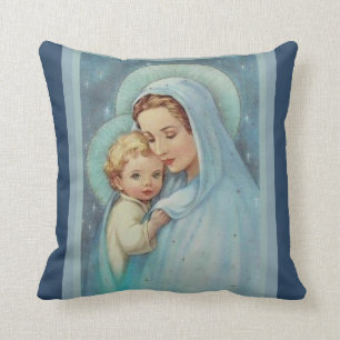 Coussin Bébé béni Jésus de mère de Vierge Marie