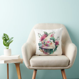 Coussin Bébé blanc Grand Piano aquarelle