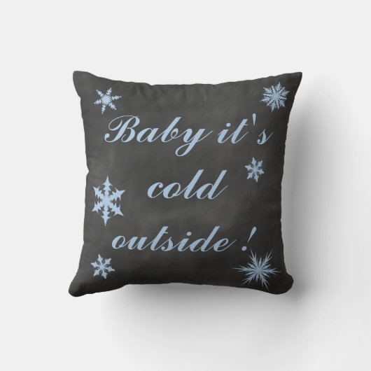 Coussin Bébé Bleu Bébé c'est froid à l'extérieur du coussi (Verso)