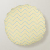 Coussin bébé bleu chevron sur jaune - Rond (Dos)