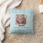 Coussin Bébé bleu Nom du garçon Date de naissance Statisti (Couverture)