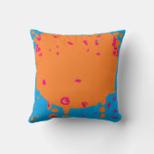 Coussin Bébé bleu pâle orange touche de design rose (Verso)