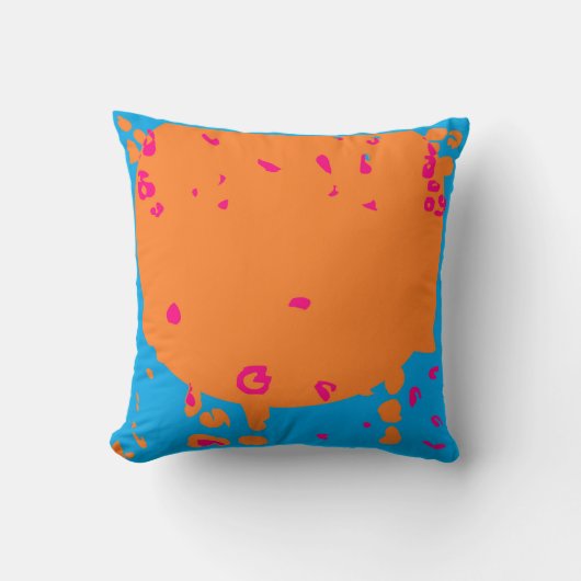 Coussin Bébé bleu pâle orange touche de design rose (Recto)