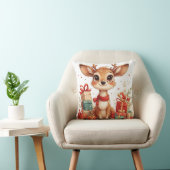 Coussin Bébé cerf adorable avec bois festifs (Chaise)