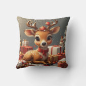 Coussin Bébé cerf adorable avec des bois festifs (Verso)