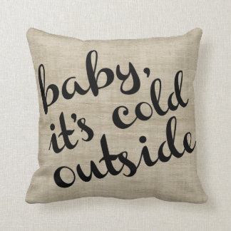 Coussin Bébé c'est Cursive audacieux et rayure d'extérieur