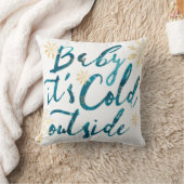 Coussin Bébé c'est manuscrit bleu chic d'aquarelle (Couverture)