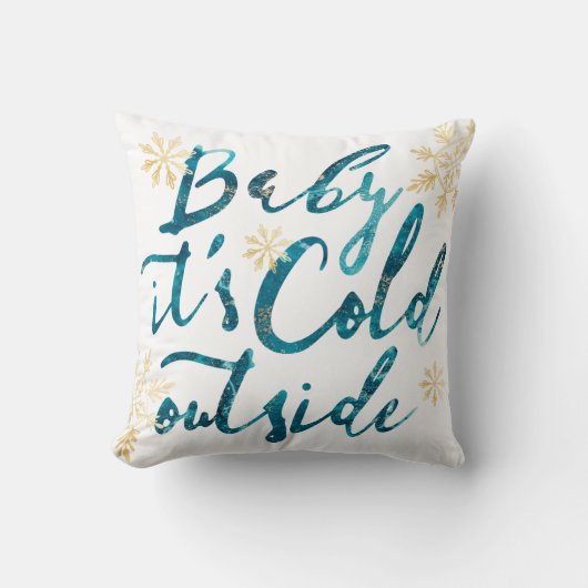 Coussin Bébé c'est manuscrit bleu chic d'aquarelle (Recto)