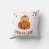 Coussin Bébé Citrouille Adorable Trick or Treat Halloween (Verso)