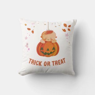 Coussin Bébé Citrouille Mignon Tour ou Prends Halloween