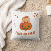 Coussin Bébé Citrouille Mignon Tour ou Trésor Halloween (Couverture)