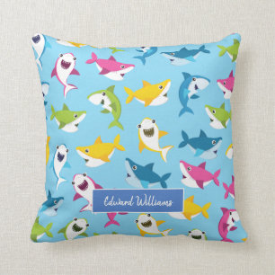 Coussin Bébé coloré mignon Motif requin pour petits enfant