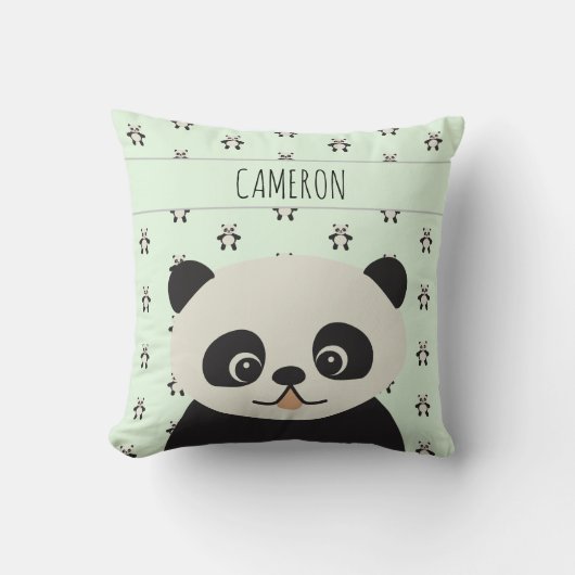 Coussin Bébé Cute Panda ours vert personnalisé (Recto)
