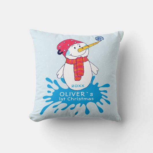 Coussin Bébé de Noël du mignon Snowman (Recto)
