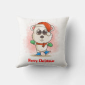 Coussin Bébé de Noël mignon Ours polaire avec patins de gl (Verso)