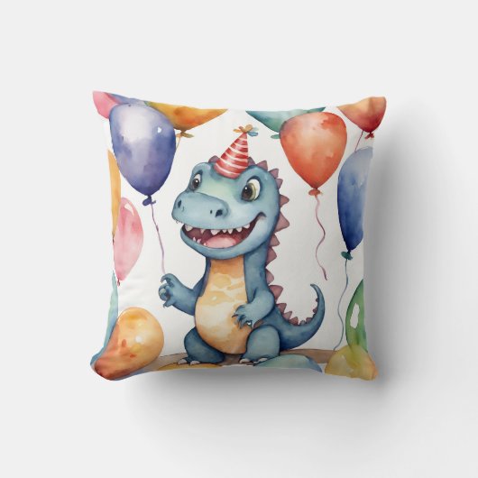 Coussin Bébé Dinosaur Anniversaire (Recto)