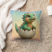 Coussin ~ BÉBÉ DINOSAURE ~ Éclosion de l'œuf ~ (Couverture)