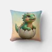 Coussin ~ BÉBÉ DINOSAURE ~ Éclosion de l'œuf ~ (Recto)