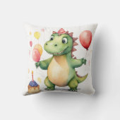 Coussin Bébé Dinosaure Filles Anniversaire (Verso)