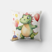 Coussin Bébé Dinosaure Filles Anniversaire (Recto)
