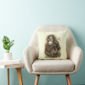 Coussin Bébé d'orang-outan avec le feuille (Chaise)