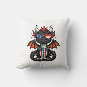 Coussin Bébé dragon patriotique vintage vecteur conception