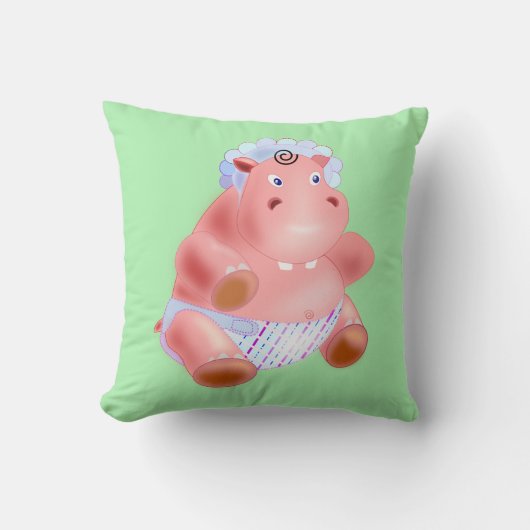 Coussin Bébé drôle Hippo Jeu d'oreiller (Recto)