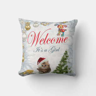 Coussin Bébé du mois des Fêtes de Noël