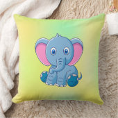 Coussin Bébé Éléphant Dessin Animé Clipart-64832 (Couverture)