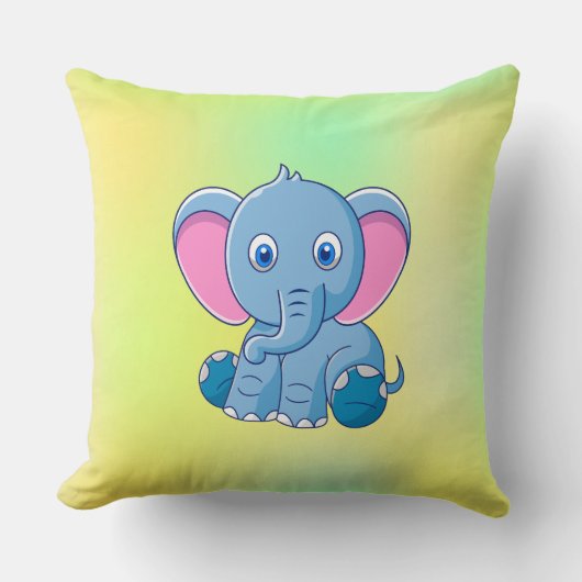 Coussin Bébé Éléphant Dessin Animé Clipart-64832 (Recto)