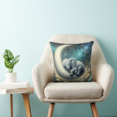Coussin Bébé Eléphant Dormir Sur Crescent Moon (Chaise)