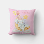 Coussin Bébé éléphant endormi Statistiques de naissance Ro (Recto)