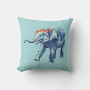 Coussin Bébé Eléphant mignon Bleu Enfants