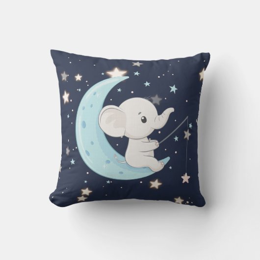 Coussin Bébé Eléphant Pêche Pour Les Étoiles Jeter Oreille (Recto)