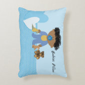 Coussin bébé en bleu pour bébé noir garçon (Devant(Vertical))