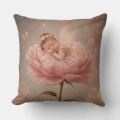 Coussin Bébé endormi fleur rose (Recto)
