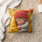 Coussin Bébé endormi sur un croissant de lune (Couverture)