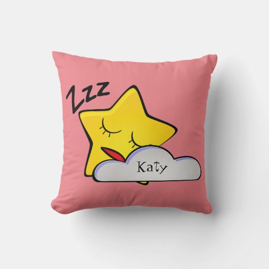 Coussin bébé étoile jaune dormant/Enfants (Recto)