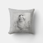 Coussin Bébé Faire-part de naissance photo décoration douc (Recto)