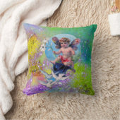 Coussin BÉBÉ FAIRY, DOVES VERT PURPLE SPARKLES Baby shower (Couverture)