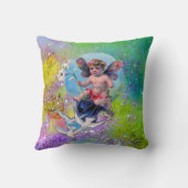 Coussin BÉBÉ FAIRY, DOVES VERT PURPLE SPARKLES Baby shower (Verso)