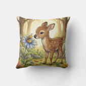 Coussin Bébé faon adorable Animaux de la forêt (Verso)