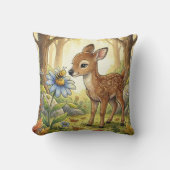 Coussin Bébé faon adorable Animaux de la forêt (Recto)
