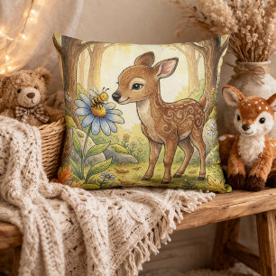 Coussin Bébé faon adorable Animaux de la forêt 