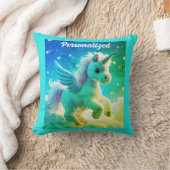 Coussin Bébé fée mignonne Unicorn vert Imaginaire mousseux (Couverture)