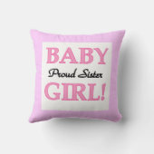 Coussin Bébé Fier Soeur Cadeaux (Verso)