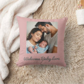 Coussin bébé fille photo nom personnalisé bébé (Couverture)